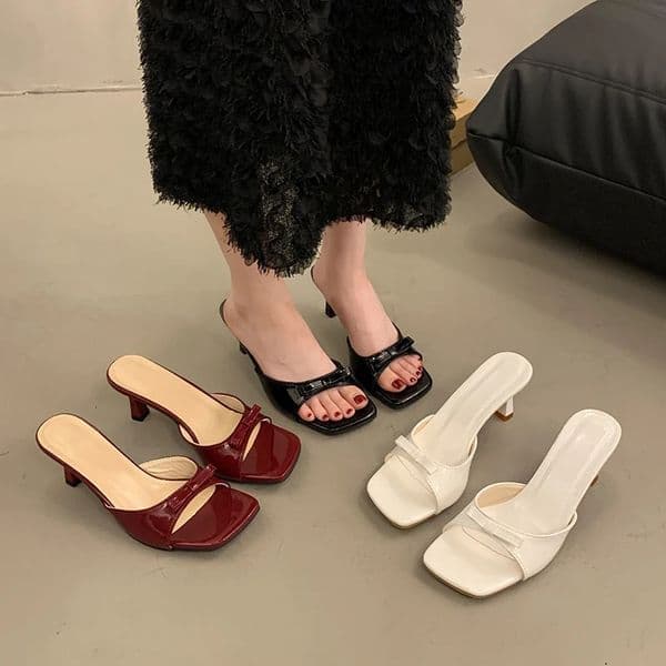 Fashion Versatile Womens Sandals Comfort Lightweight Womens High Heels Simple Fashion Women Shoes French Retro Women Slipper 250314