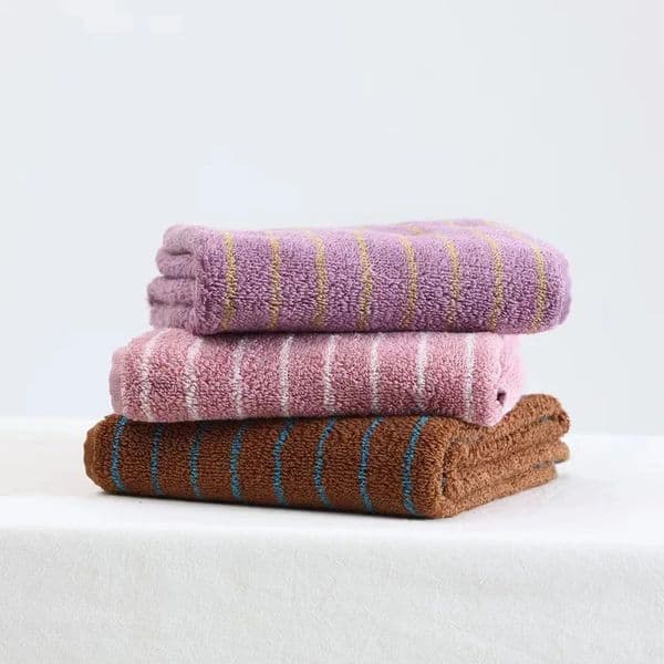 combination of cotton and leather friendly towels pure cotton A-level simple cotton towel retro color blocked bathroom absorbent towels 250311BJ