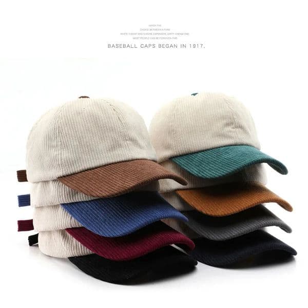 Spring and autumn Corduroy spliced colorful baseball cap suitable for men women casual fashion couples outdoor solid hats adjustable Go 250313z