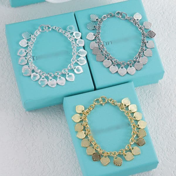 Love Heart Chain Bracelet designer Jewelry Peach Heart Thick Chain Retro Pendant High Version Bracelet Luxury gift for women Lady wristband Bracelets