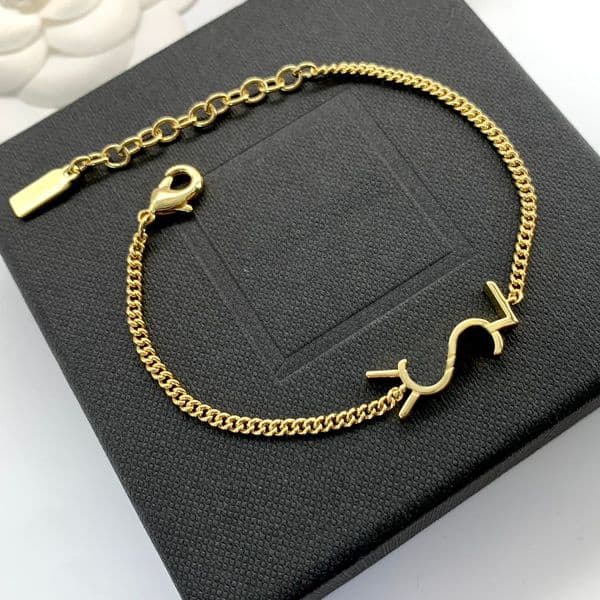 Christmas Gift Elegant Gold & Silver Plated Letter Bracelet for Girls - Designer Fashion Jewelry