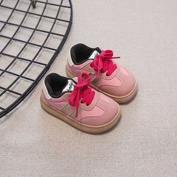 Athletic Outdoor Childrens sports boys non slip soft sole casual striped board girls white baby color blocked shoes childrens shoes C260130