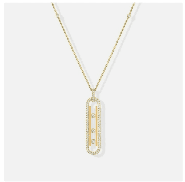 High plate this designer three sliding vertical necklace female autumn winter fashion personality row diamond pendant clavicle chain