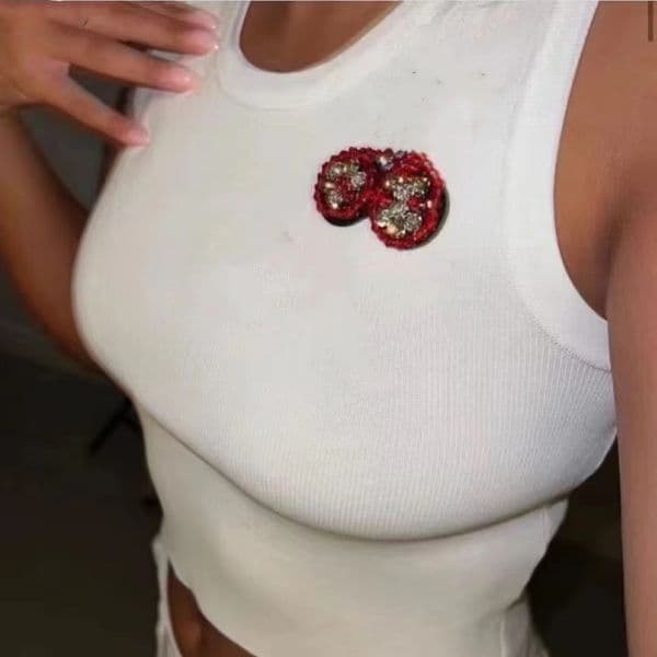 Womens Tank Top With Cherry Peren Crop Women's Soft Cotton Summer Sleeveless Tank Top Casual Stretch Comfort Fit Crew Neck Vest
