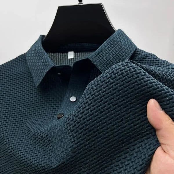 Waffle Biscuit Ice Silk Short Sleeve Mens Polo Shirt Absorbs Casual Shirt and Breathable High Quality Busin 250313BJ