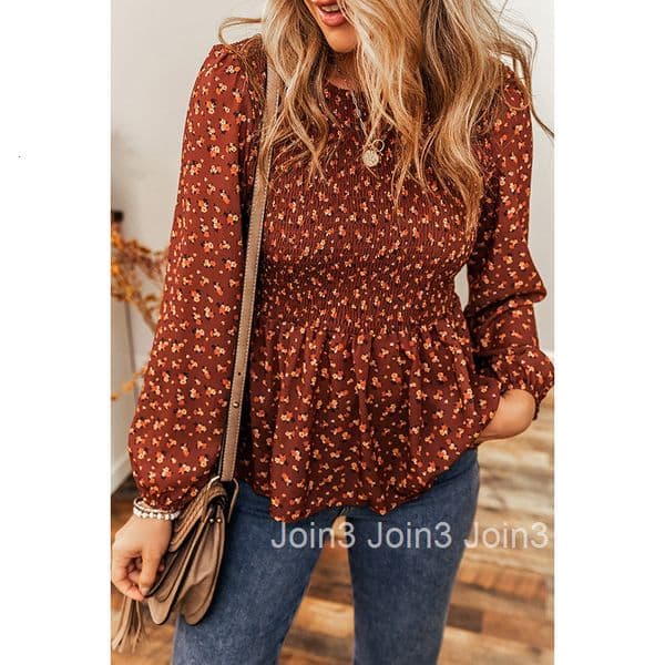 Autumn New Long Sleeved Chiffon Sweater for Women Sweet and Stylish Printed Pullover Sweater for Women