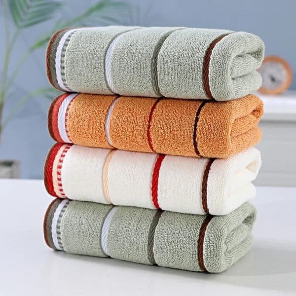 Pure Cotton Striped Towel for Adults Household Bathroom Towels Men Women Wash Face Towel Quick-drying Soft High Absorption 250311BJ