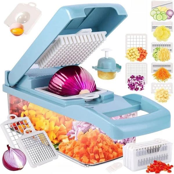 Kitchen vegetable cutter Multi-functional home vegetable cutter Potato cutter slicer Salad dicer Grater14pcs 250314