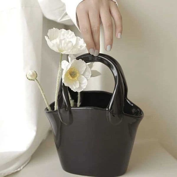 Black creative bag basket vase can be used for hydroponic home decoration X250317