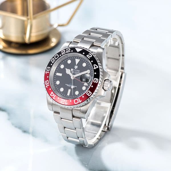 Modern stainless steel case luxury gentleman and fashionista men's watch