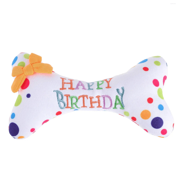 Puppy Chew Toys Plush Bones Pet Dog For Small Dogs Birthday Cake Colorful Gifts