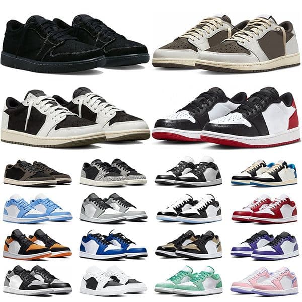 Designer Low Basketball Shoes Reverse Mocha Sail Black Military Blue Canary Shy Pink Medium Olive Velvet Brown Sneakers Womens Mens Trainers Wolf Grey Big Size 36-46