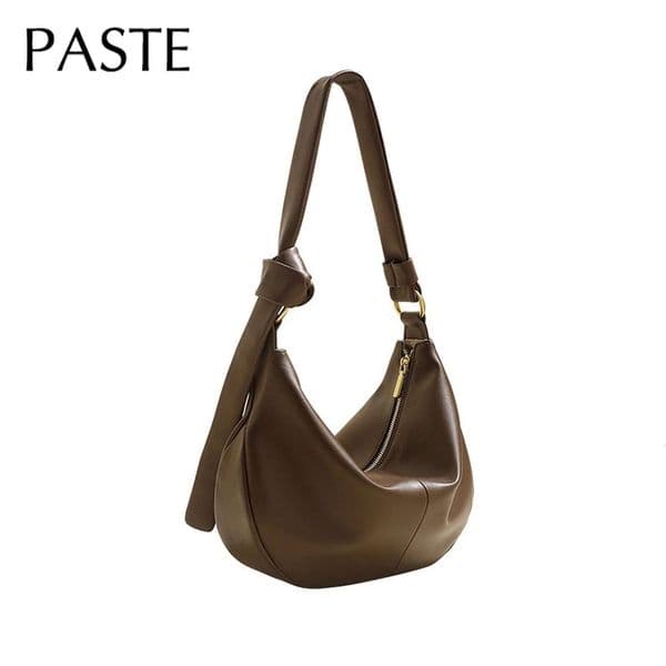 Simple Tie A Knot To Adjust Lenght Of Strap Design Nappa Split Leather Women Shoulder Black High Quality Lady Crossbody Bag