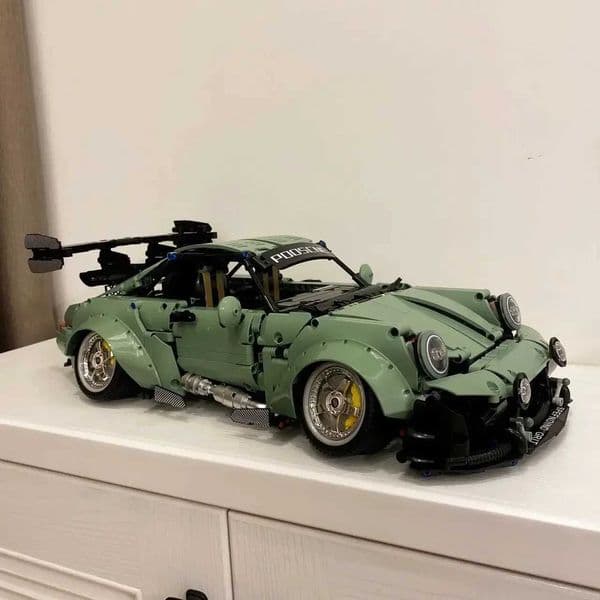 2435pcs technology green sports car wide body low car model boys and girls toys birthday gift car building block 2025 R251025