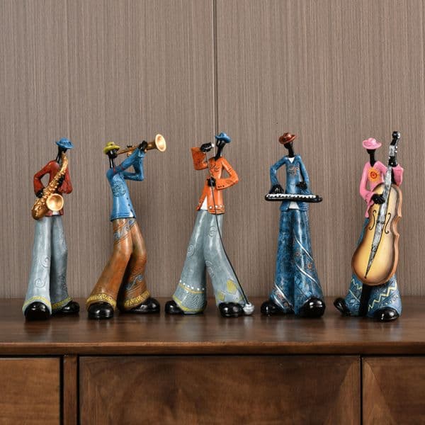 Creative American Band Decoration Musical Instrument Model Living Room Porch Study Nordic Arts And Crafts Statue Sculpture Home 250314