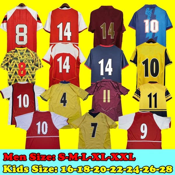 98 99 BERGKAMP Class Vintage Soccer Jerseys Fabregas V.PERSIE PIRES REYES VIEIRA HENRY 01 02 03 04 05 06 07 94 95 ADAMS Persie 96 97 Galla 86 87 89 WRIGHT Kids Men Retro Kit
