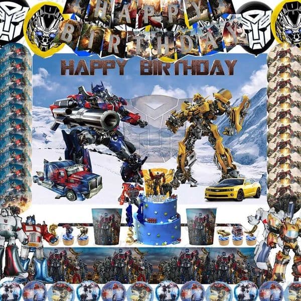 Anime Autobots Kids Birthday Tableware Party Decoration Transformer Paper Cup Plate Napkins Baby Shower DIY Event Party Supplies X250318