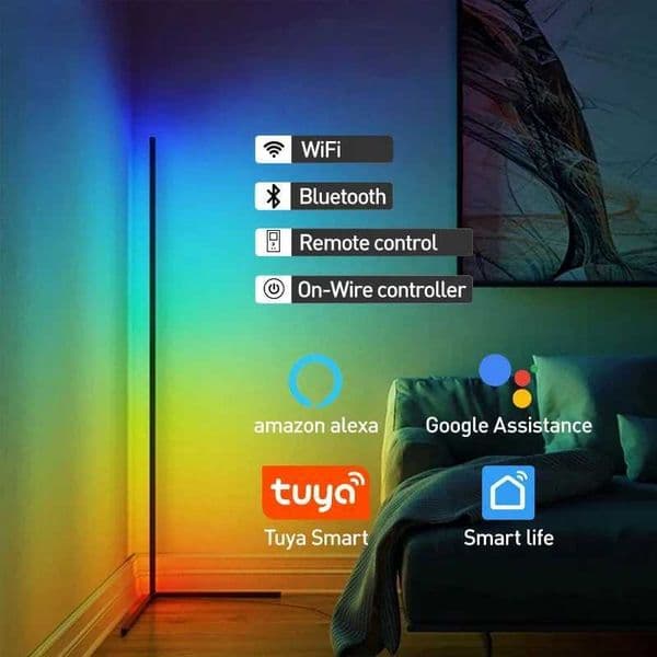 RGB LED floor light 180CM intelligent application remote control modern corner floor light atmospheric bracket light indoor decoration X250318