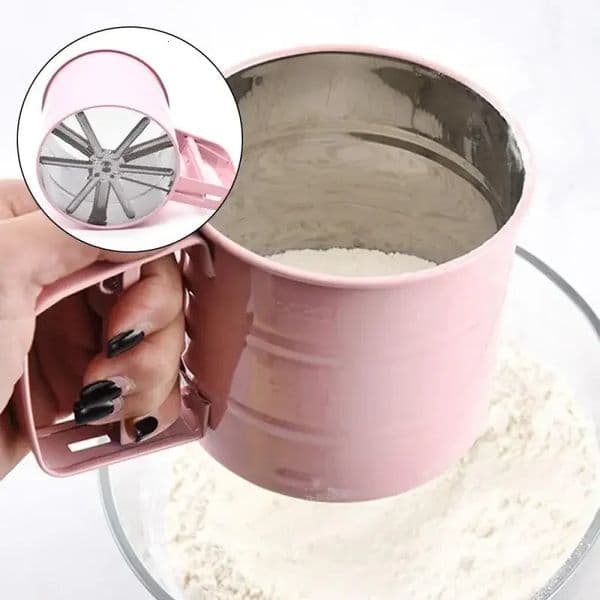 1 Pcs Stainless Steel Sieve Cup Powder Flour Baking Tool Icing Sugar Mesh Sieve Colander Crank Sifter Kitchen Tools Cocina Knife 250317