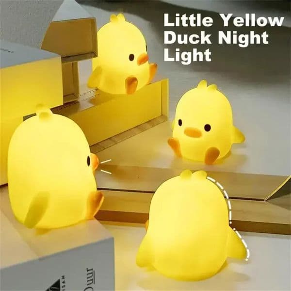 Cartoon yellow duck night light with builtin battery no harm to eyes childrens sleep bedroom decoration LED 250318