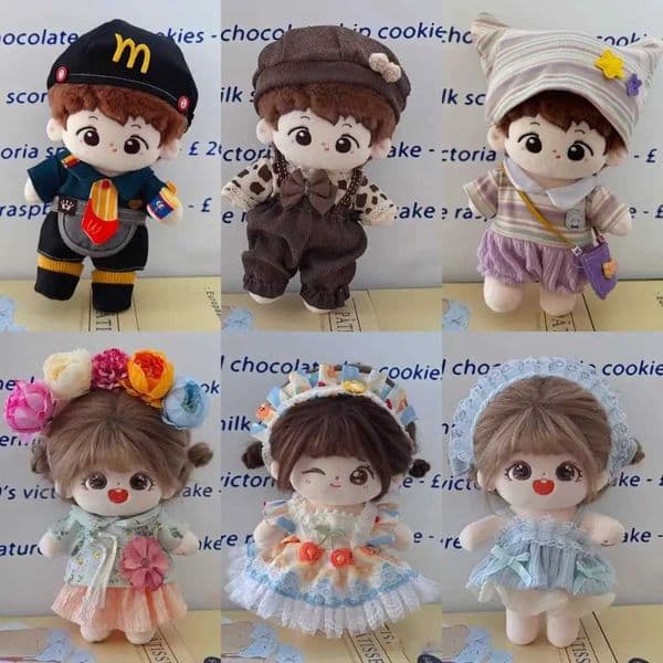 Replace clothing with 20CM cotton doll clothing and plush patches. Replace stuffed doll plush set with cartoon DIY clothing and plush toy clothing X250318