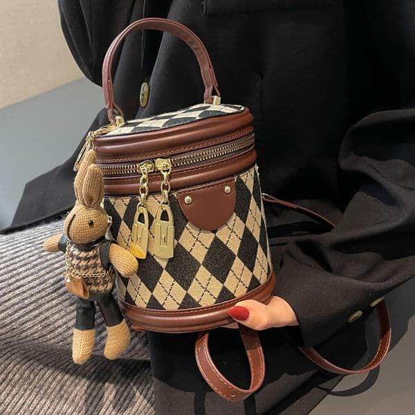 Versatile Small For Women fashion Autumn New Fashion Niche Crossbody Texture Diamond Grid Hand-Held Bucket Bag Fashion Shoulder Bags