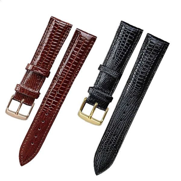 Fashion Watch Band Leather Wristband Accessories Lizard Pattern Pin Buckle Strap Belt for Top Women 250304