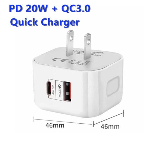 2025 New Dual Ports Usb-C PD Type C Power Adatpers 40W 20W EU US UK Wall Charger Plugs For Samsung Xiaomi Huawei Free Shipping