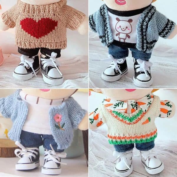 20cm Soft Animal Doll Clothing Mini Yellow Duck Plush Toy Cute Sweater Childrens Gift 250319BJ