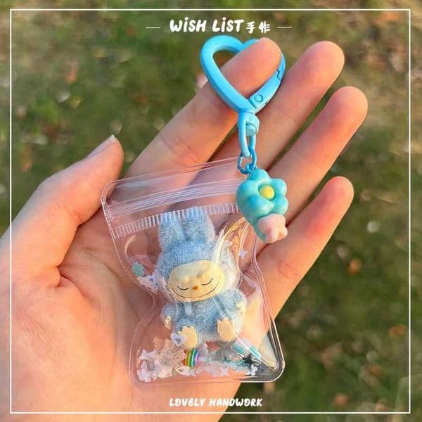 New Floor Mini Labubu Vinyl Flowering Exquisite Keychain Cute Bag Mobile Doll Gift Pendant Accessories Kawaii Toy Gifts X250318