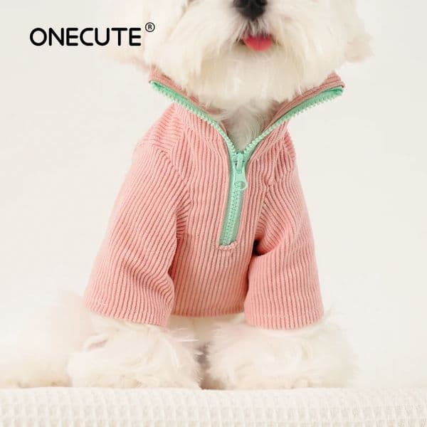 Pet Leg Zipper Shirt Small and Medium Dogs Autumn Warm and Windproof Fashionable Clothing Cotton Clothes for Puppies 250318