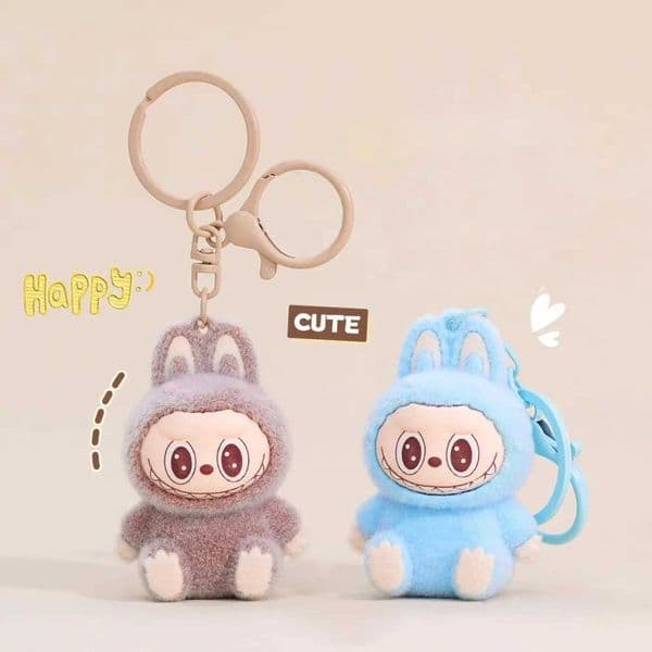 Labubu keychain blind bag monster vinyl base doll heart-shaped mobile blind box backpack pendant decoration Macaron pendant gift X250318