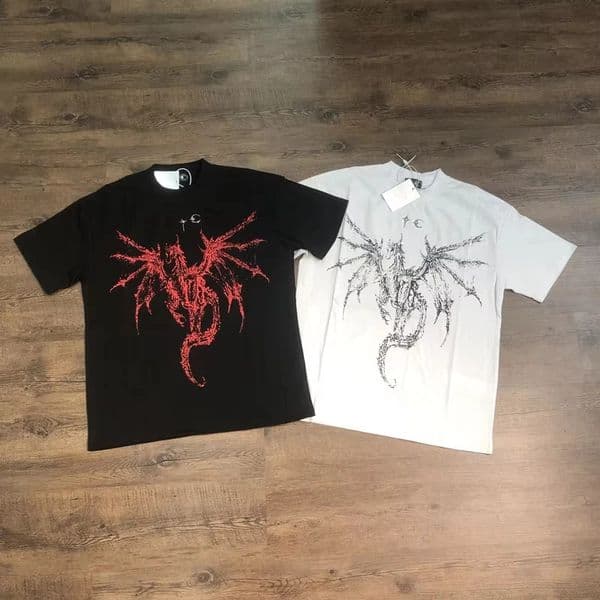 Frog Drift Fashion Quality 1 1 Street Clothing Printed T-shirt Summer Casual Top 100% Cotton Loose Mens Extra Large T-shirt 250318BJ