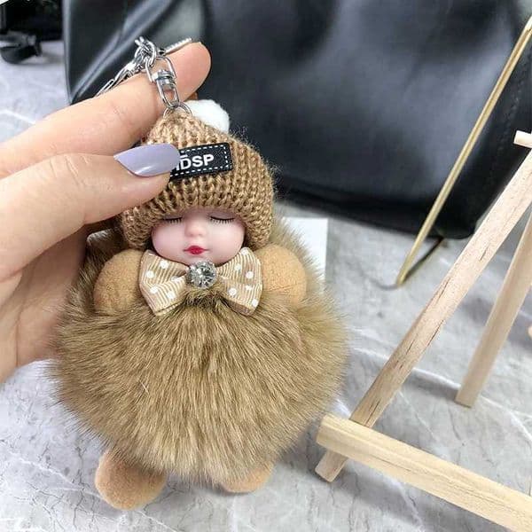 stuff animal Game And Toy Real Fox Keychain Plush Cute Fluffy Accessories Key Chain Doll Ring Fur Pompom Keychains Bag Charm Designer