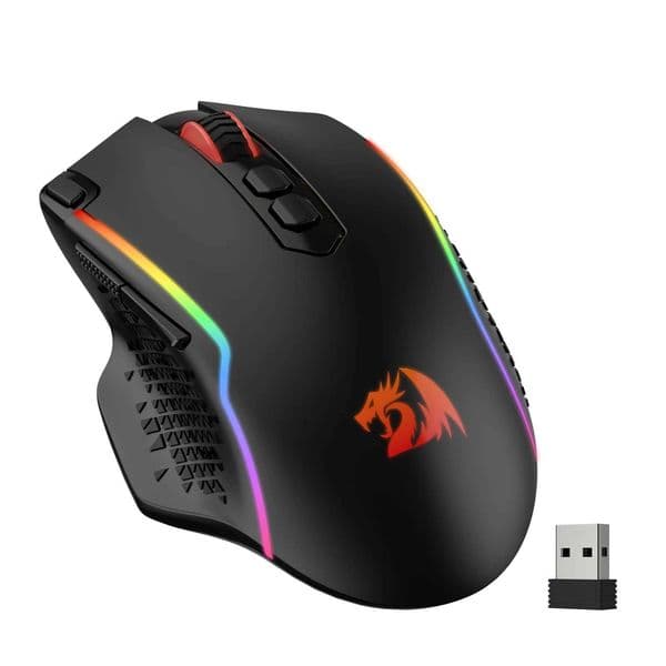 Redragon M810 Pro Wireless Gaming Mouse 10000 DPI Wireless Gaming Mouse with Quick Fire Key 8 ro Buttons Black and White Mouse Z250320