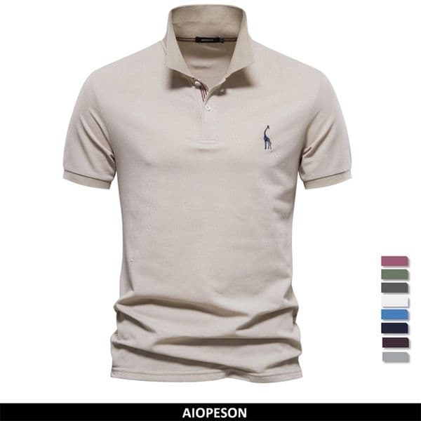 AIOPESON Mens Polo Shirts Cotton Polo Shirts for Men Short Sleeve High Quantity Solid Polo Men Summer Clothing 250319