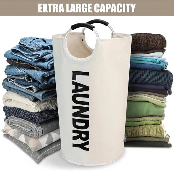 115L large laundry basket foldable fabric laundry basket foldable hard handbag waterproof clothing bucket dirty cloth bag 250319