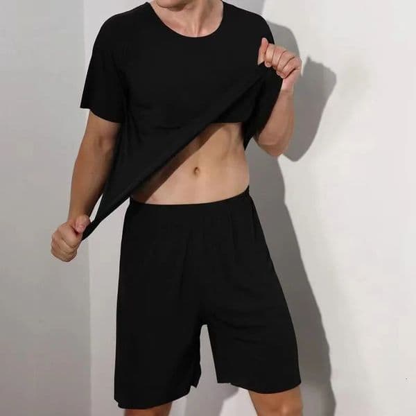 2pieceset mens pajamas home short sleeved Tshirt sports and casual loose set largesized 4x boys 250320