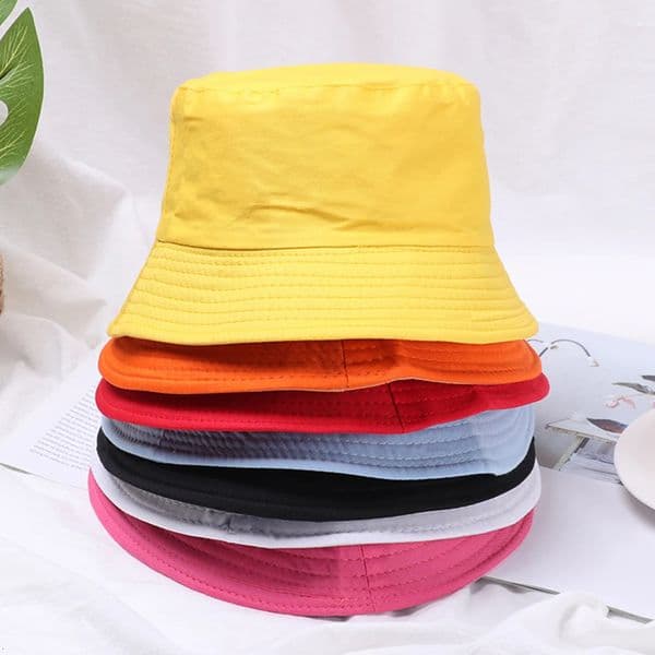 Cotton Summer Foldable Bucket Hat Unisex Women Outdoor Sunscreen Hat Pure Color Fishing Hunting Cap Men Basin Chapeau Beach Cap 250320
