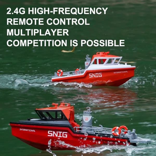 1/32 RC Boat 2.4G Brushless Motor 8km/h High Speed Speedboat Model Electric Waterproof Ship Watercraft Toys for Children 250319