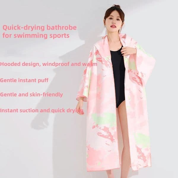 Fast drying windproof hooded bathtub for swimming sports diving beach towels wearable Cape Town womens 250320