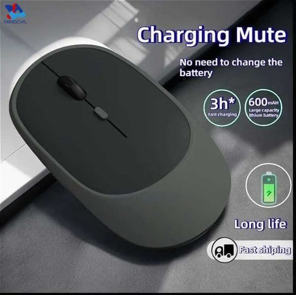 MINGCVIL Wireless Mouse USB Silent Mouse Adjustable DPI Ergonomic Design Rechargeable Gaming Mouse Z250320