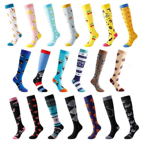 Party Favor Compression Socks Women & Men Best For Running Athletic Crossfit Flight Travel Nurses Outdoor Cycg Long Pressure Stockings FY1308