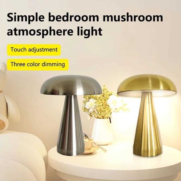LED Mushroom Night Light Rechargeable Desk Lamp Reading Light Used for Bedroom Office Desk Restaurant Hotel Bar Decoration Dimmable Z250320