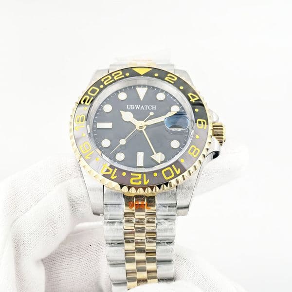 Gmt 40MM Two Tone Jubilee Man's Wristwatches RP3285 Movement Automatic Mechanical Sapphire Crystal Rotable Bezel Mens Watches