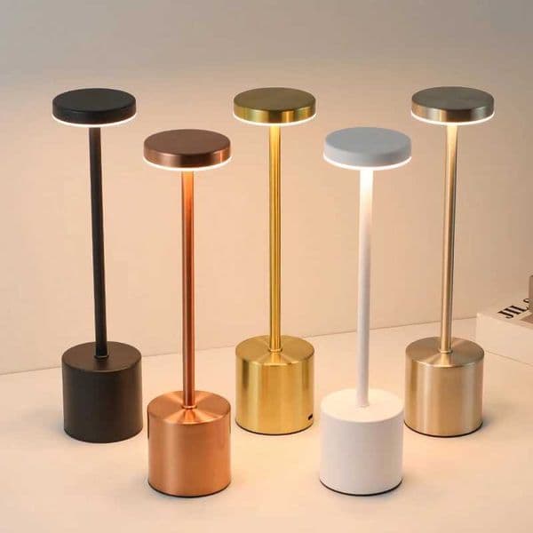 Classic Metal Touch Sensor LED Table Lamp Rechargeable Desk Lamp 3 Colors Creative Ambient Light Bar Room Decor Night Light Z250320