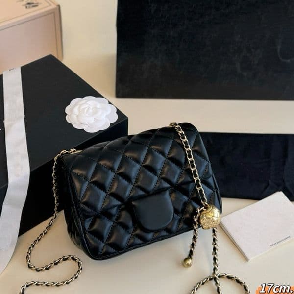 Mini CF Designer women Fashion chain Purse Handbags Classic Flap Crossbody Top Shoulder Clutch Messager Bag gold sier ball