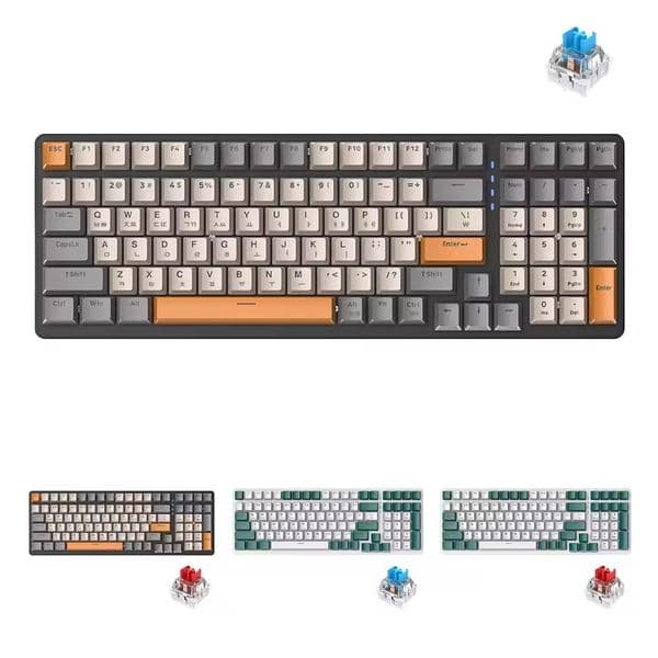 Mechanical Keyboard Hot Swap 100 Keys 98 Layout Spanish Russian Korean Arabic Mechanical Keyboard Wired Type C RGB Numpad K3 Y260525