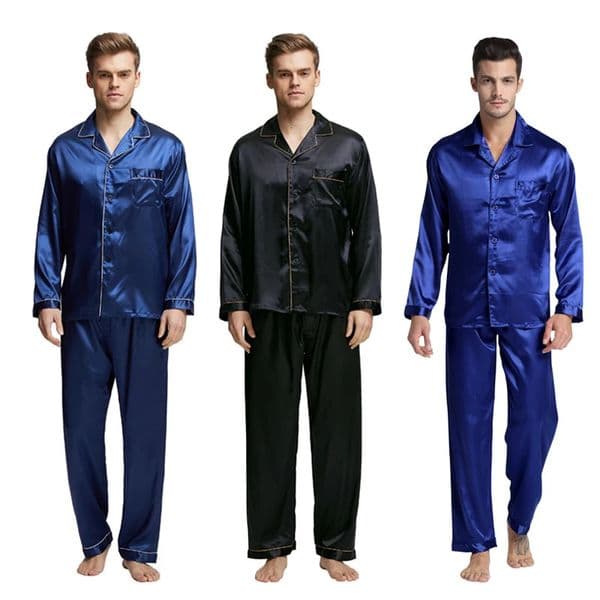 Tony and Candice Mens Dyed Silk Pajama Set Pajamas Sexy Modern Style Soft Comfortable Satin Summer 250320