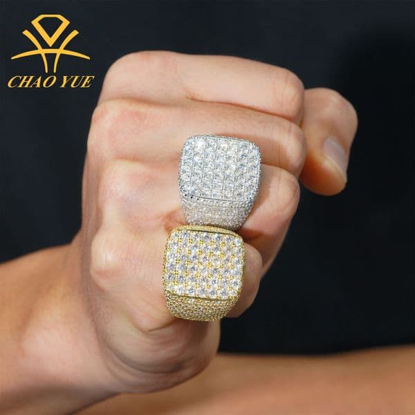 New s925 silver moissanite mens and womens rings princess square personalized fashion ring accessories selected boutique